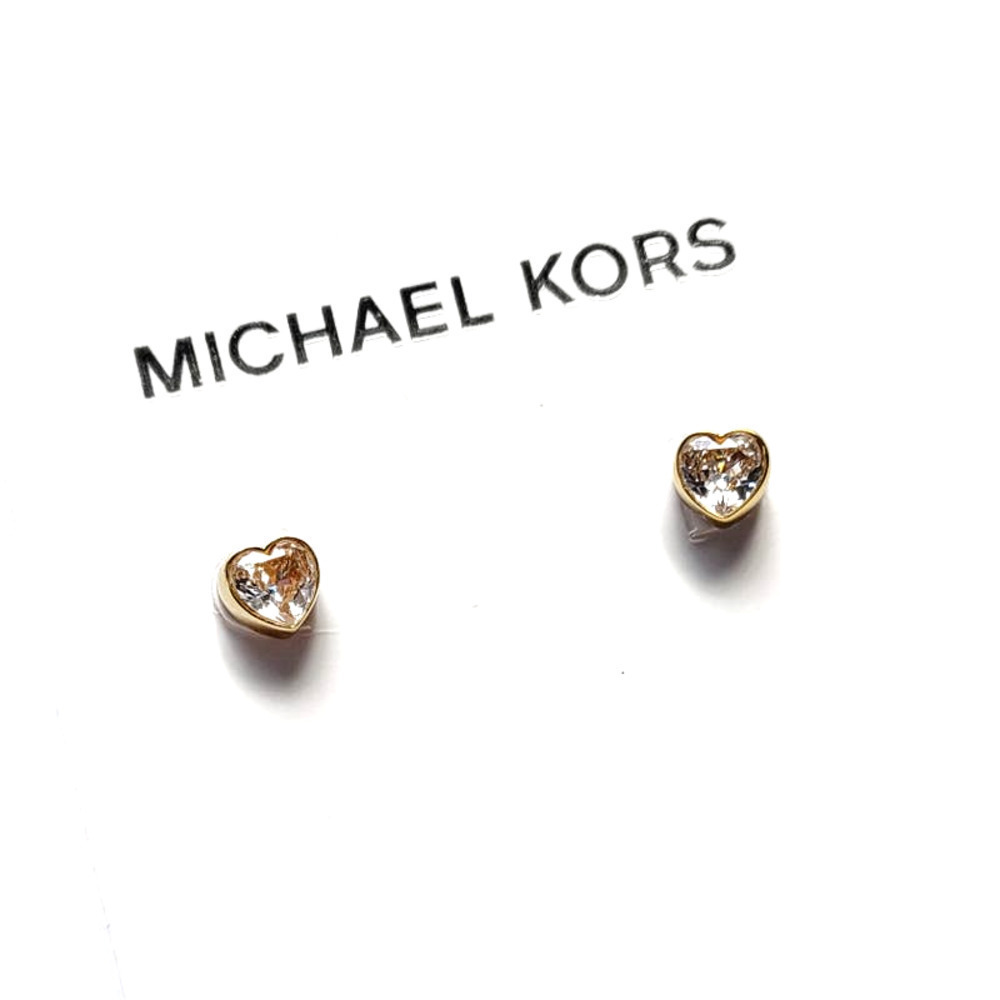 Michael Kors Modern Brilliance Heart Crystal Earrings Gold